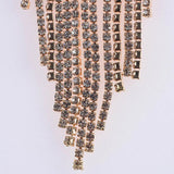 Crystal Rhinestone Tassel Maxi Chokers Necklaces Women Jewelry Wedding Bridal