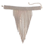 Crystal Rhinestone Tassel Maxi Chokers Necklaces Women Jewelry Wedding Bridal
