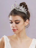 Crystal Rhinestone Tiara Crown Colorful Queen Princess Diadem Wedding Headpiece