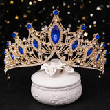 Crystal Rhinestone Tiara Crown Colorful Queen Princess Diadem Wedding Headpiece
