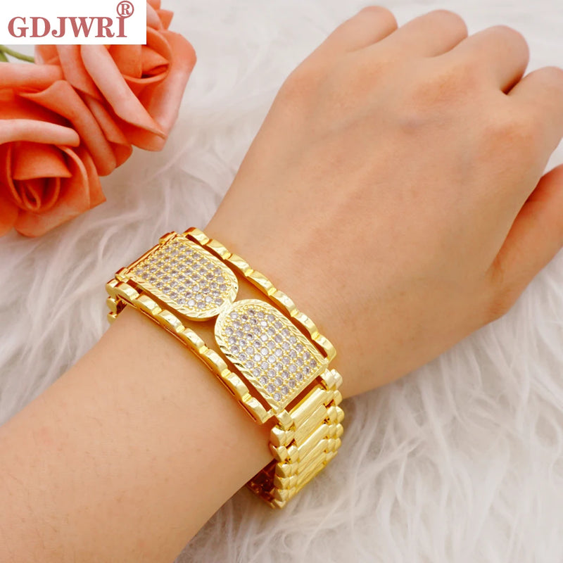 Crystal Watch Chain Style Bracelets For Women Bangles