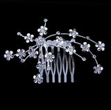 Crystal Wedding Hair Jewelry Charm Floral Bridal Hair Combs