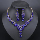 Crystal Wedding Jewelry Sets for Brides Party Indian Bridal Necklace Earrings