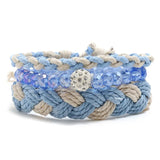Crystal Women Wristbands Bracelet Set Boho Rhinestone Beads Charm Wrap Bangle