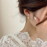 Crystal Zircon Planet Star Pearl Earrings for Women
