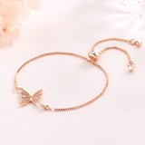 Crystal Zircon Butterfly Bracelet Adjustable Jewelry