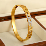 Crystal Zircon Stainless Steel Bangles Bracelets For Women