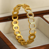 Crystal Zircon Stainless Steel Bangles Bracelets For Women