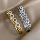 Crystal Zircon Stainless Steel Bangles Bracelets For Women