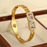 Crystal Zircon Stainless Steel Bangles Bracelets For Women