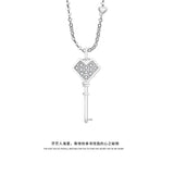 Cuban Bracelet Choker Set Stainless Steel Key Pendant Necklace