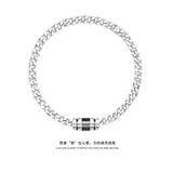 Cuban Bracelet Choker Set Stainless Steel Key Pendant Necklace