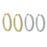 Heart Shaped Cz Hoop Earrings 38mm Geometric Round Jewelry Gift