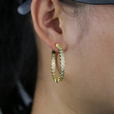 Heart Shaped Cz Hoop Earrings 38mm Geometric Round Jewelry Gift