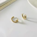 Cubic Zircon Nail Shape Hoop Earrings for Women