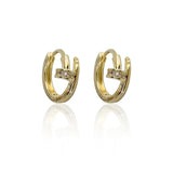 Cubic Zircon Nail Shape Hoop Earrings for Women