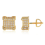 Cubic Zircon Square Studs Earrings for Men and Women