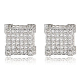 Cubic Zircon Square Studs Earrings for Men and Women