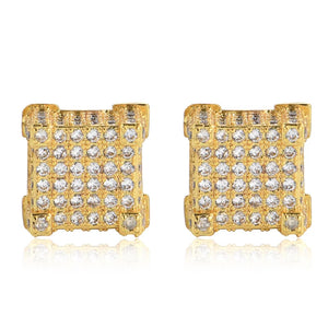 Cubic Zircon Square Studs Earrings for Men and Women
