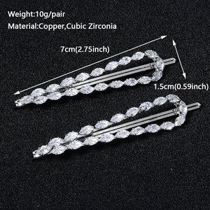 CZ Barrette Hair Clips for Women Girls Hairpin Bridal Wedding Accessories