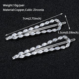 CZ Barrette Hair Clips for Women Girls Hairpin Bridal Wedding Accessories