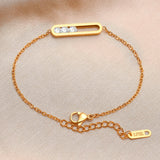 CZ Bracelet, Stainless Steel Chain Link for Women