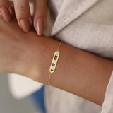 CZ Bracelet, Stainless Steel Chain Link for Women