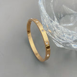 Golden CZ Bracelet Stainless Steel Bangle Charm Jewelry