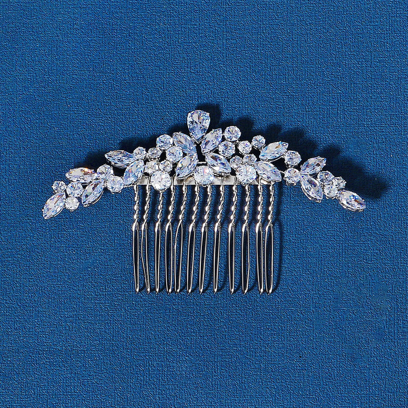 Zirconia Flower Hair Combs for Women Bridal Wedding Party
