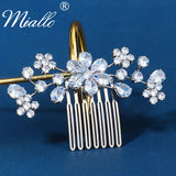 Zirconia Flower Hair Combs for Women Bridal Wedding Party