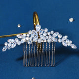 Zirconia Flower Hair Combs for Women Bridal Wedding Party