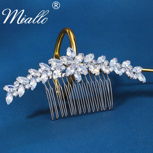 Zirconia Flower Hair Combs for Women Bridal Wedding Party