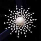 CZ Gypsophila Brooch Pin Starry Rhinestone Wedding
