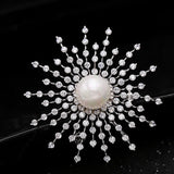 CZ Gypsophila Brooch Pin Starry Rhinestone Wedding Jewelry