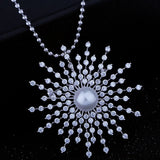 CZ Gypsophila Brooch Pin Starry Rhinestone Wedding Jewelry