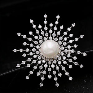 CZ Gypsophila Brooch Pin Starry Rhinestone Wedding