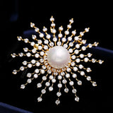 CZ Gypsophila Brooch Pin Starry Rhinestone Wedding Jewelry