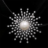 CZ Gypsophila Brooch Pin Starry Rhinestone Wedding