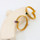 CZ Stainless Steel Cuff Bracelet Adjust Size Bangle Wedding Party Jewelry