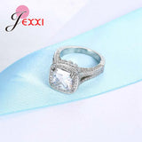 CZ Stone 925 Silver Rings Women Engagement Gift Jewelry