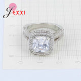 CZ Stone 925 Silver Rings Women Engagement Gift Jewelry