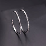 Cubic Zircon Big Hoop Earrings Colorful C Shape Bohemian Large Round Earring
