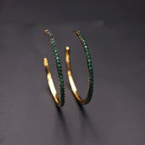 Cubic Zircon Big Hoop Earrings Colorful C Shape Bohemian Large Round Earring