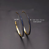 Cubic Zircon Big Hoop Earrings Colorful C Shape Bohemian Large Round Earring