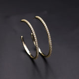 Cubic Zircon Big Hoop Earrings Colorful C Shape Bohemian Large Round Earring