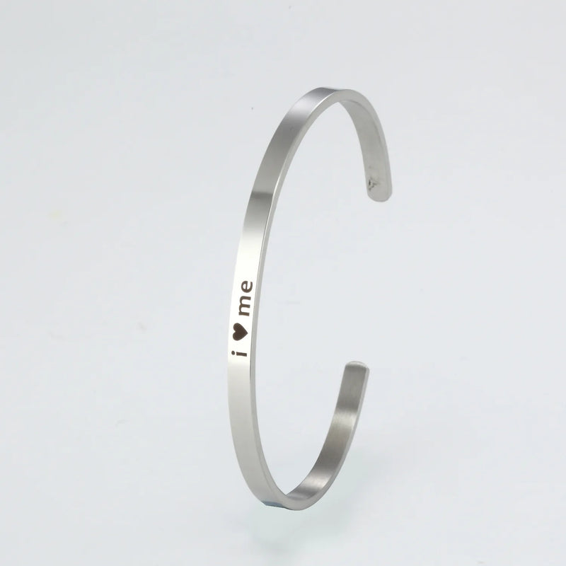 Personalized Stainless Steel Cuff Bracelet for Women