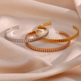 Waterproof Silver Rose Cuff Bracelet for Women