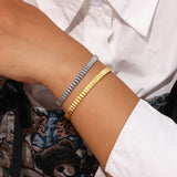 Waterproof Silver Rose Cuff Bracelet for Women