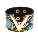 Leather Cuff Bracelet Women Punk Style Soft Jewelry