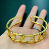 Custom Name Bracelet with Crystal Bar, Personalized Zircon Bangle